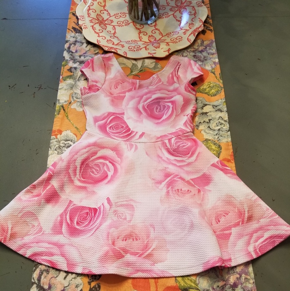 EUC children's place, rose pattern dress